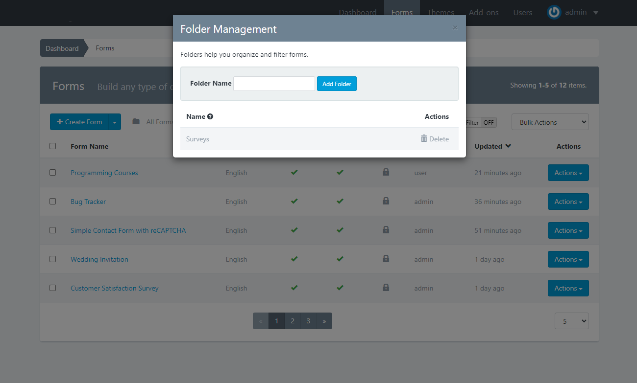 checklists - Folder Management