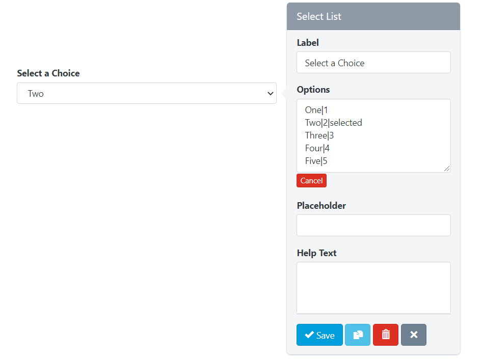  Checklists - Checklist Builder - Select List Options