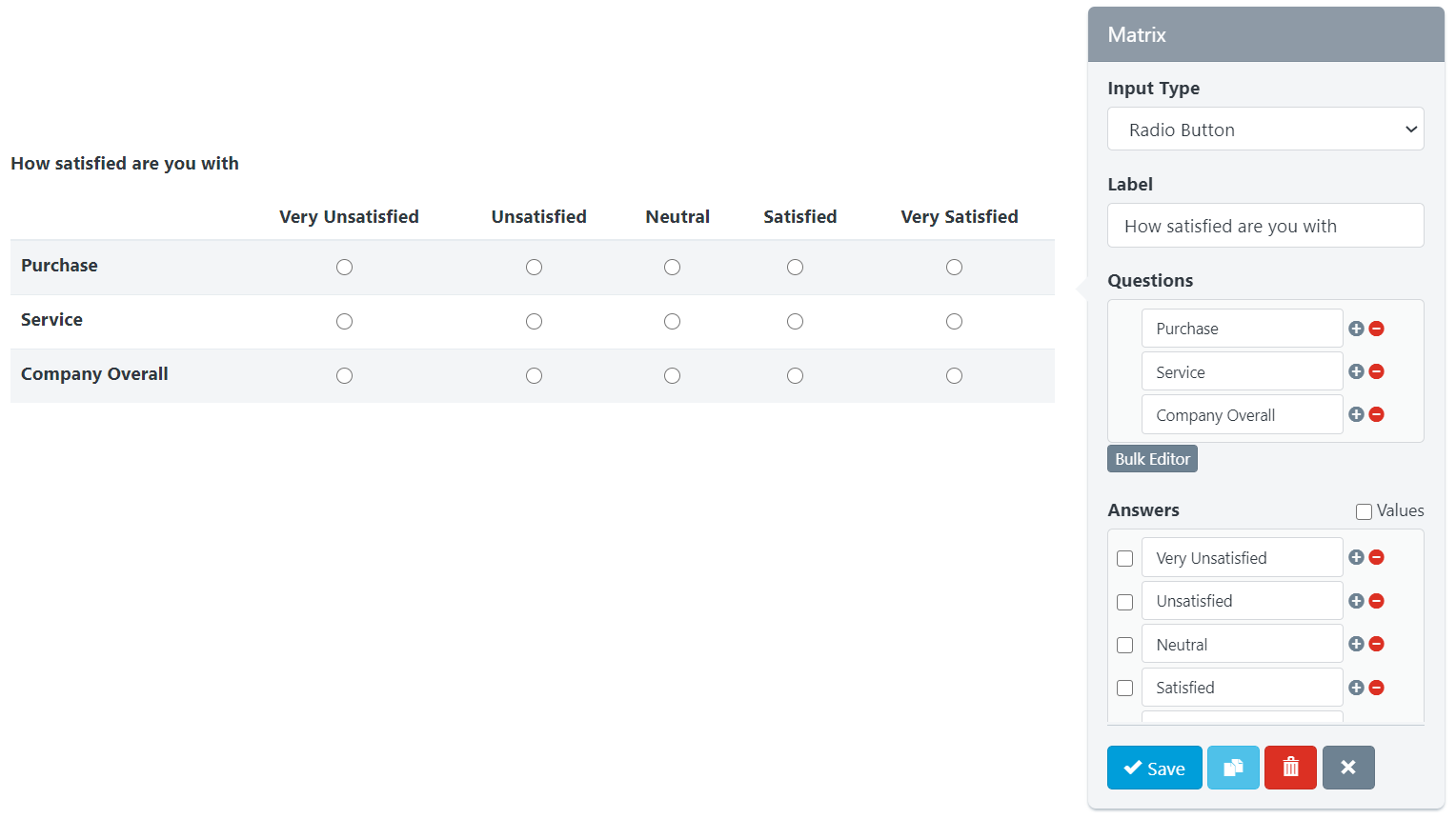  Checklists - Checklist Builder - Matrix Field