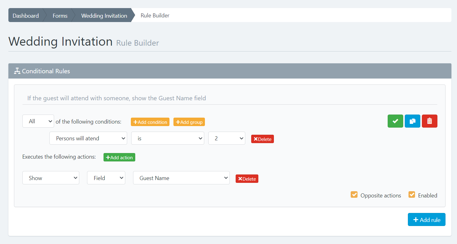 Easy checklists - Rule Builder