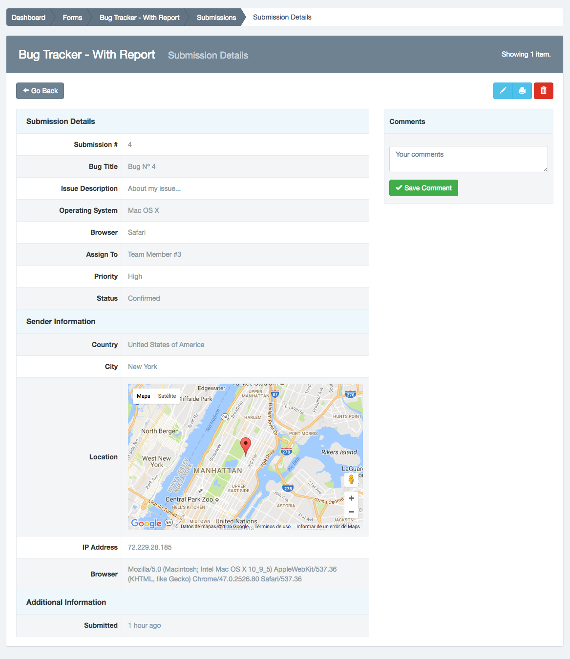 Submission Management - View Record